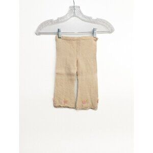 Empress Baby Pants Toddler Girls Ivory Cotton Bottoms Pull On Knit Solid 6-12M